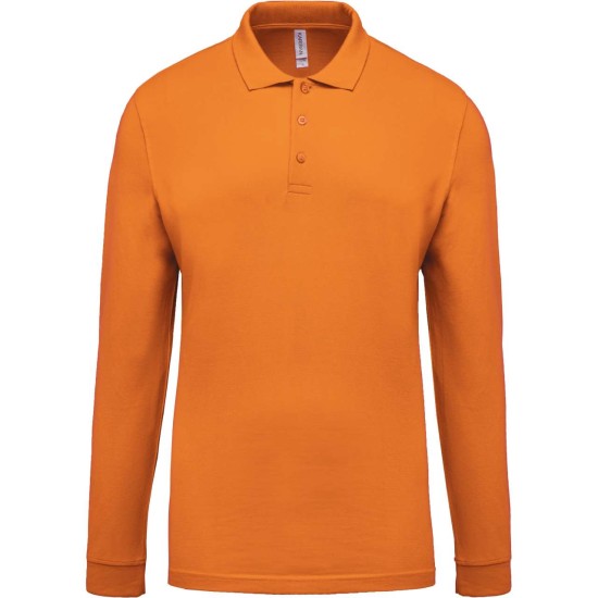 Tricou polo pique maneca lunga, 180g/m2, Kariban 256 Portocaliu