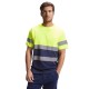 Tricou reflectorizant cu maneca scurta, 130g/mp Galben si bleumarin Tricou reflectorizant cu maneca scurta, 130g/mp Galben si bleumarin