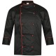 Tunica bucatar unisex, 200g/m2, negru cu rosu Tunica bucatar unisex, 200g/m2, negru cu rosu
