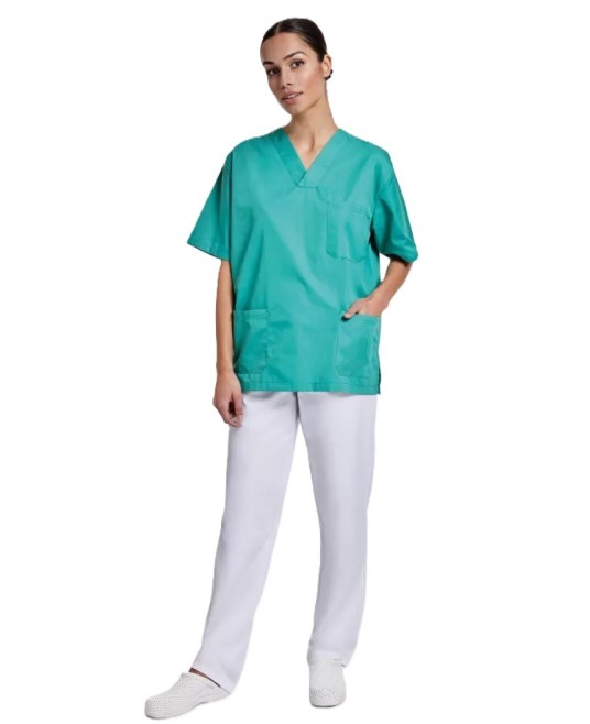 Pantaloni subtiri industria alimentara sau Curatenie, tercot 160g/m2, alb