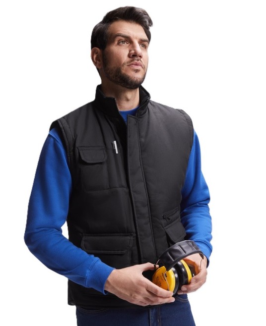 Vesta vatuita  tercot negru– rezistenta și confortabila