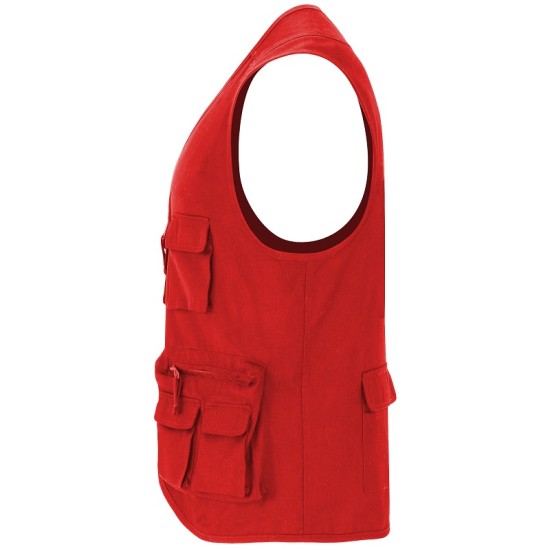 Vesta de lucru cu buzunare multifunctionale, Rosu Vesta de lucru cu buzunare multifunctionale, Rosu