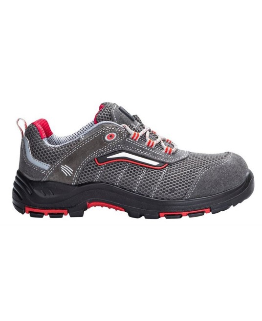 Pantofi respirabil S1P, HRO, bombeu compozit si lamela kevlar - gri cu roz