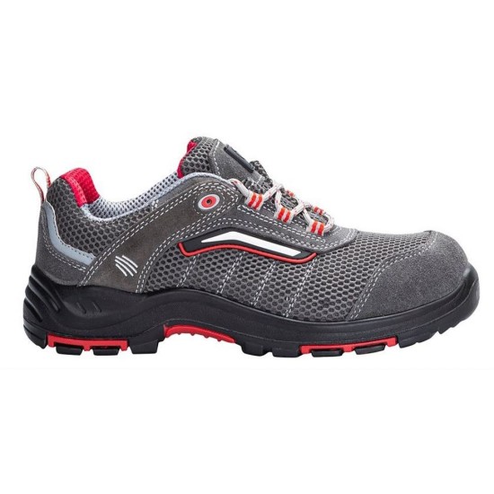 Pantofi respirabil S1P, HRO, bombeu compozit si lamela kevlar - gri cu roz Pantofi respirabil S1P, HRO, bombeu compozit si lamela kevlar - gri cu roz