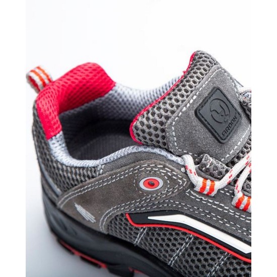 Pantofi respirabil S1P, HRO, bombeu compozit si lamela kevlar - gri cu roz Pantofi respirabil S1P, HRO, bombeu compozit si lamela kevlar - gri cu roz