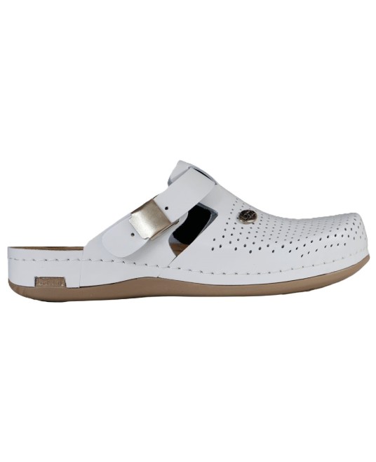 Saboti de lucru O1 fara bareta, insertie antialunecare, albi