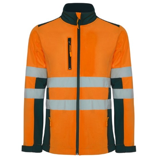 Jacheta HiVis softshell, Portocaliu/bleumarin