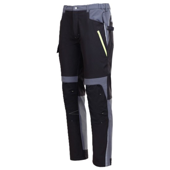 Pantaloni softshell, negru-gri