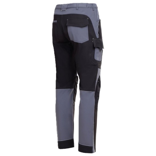 Pantaloni softshell, negru-gri