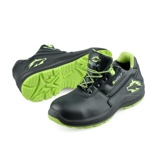 Pantofi de protectie S3 Spyke, bombeu si lamela metalica, talpa verde