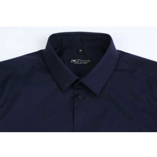 Camasa barbati cu maneca lunga, model slim fit si guler apretat, 120 g/mp, Alb Camasa barbati cu maneca lunga, model slim fit si guler apretat, 120 g/mp, Alb