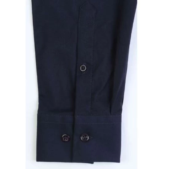 Camasa barbati cu maneca lunga, model slim fit si guler apretat, 120 g/mp, Alb Camasa barbati cu maneca lunga, model slim fit si guler apretat, 120 g/mp, Alb