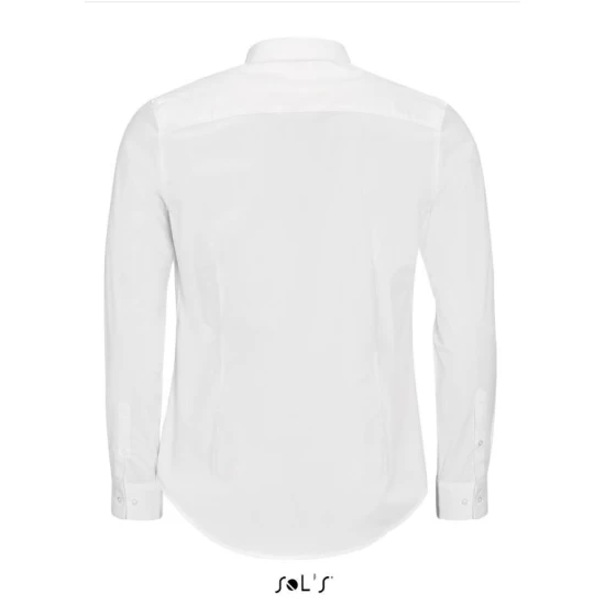 Camasa barbati cu maneca lunga, model slim fit si guler apretat, 120 g/mp, Alb Camasa barbati cu maneca lunga, model slim fit si guler apretat, 120 g/mp, Alb