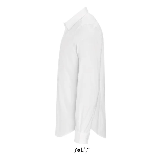 Camasa barbati cu maneca lunga, model slim fit si guler apretat, 120 g/mp, Alb Camasa barbati cu maneca lunga, model slim fit si guler apretat, 120 g/mp, Alb