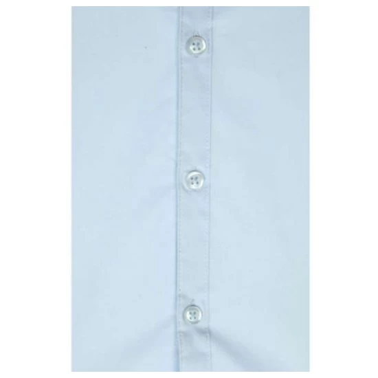 Camasa femei cu maneca lunga, model slim fit si guler apretat, Albastru deschis Camasa femei cu maneca lunga, model slim fit si guler apretat, Albastru deschis