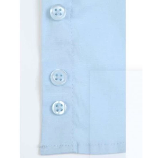 Camasa femei cu maneca lunga, model slim fit si guler apretat, Albastru deschis Camasa femei cu maneca lunga, model slim fit si guler apretat, Albastru deschis