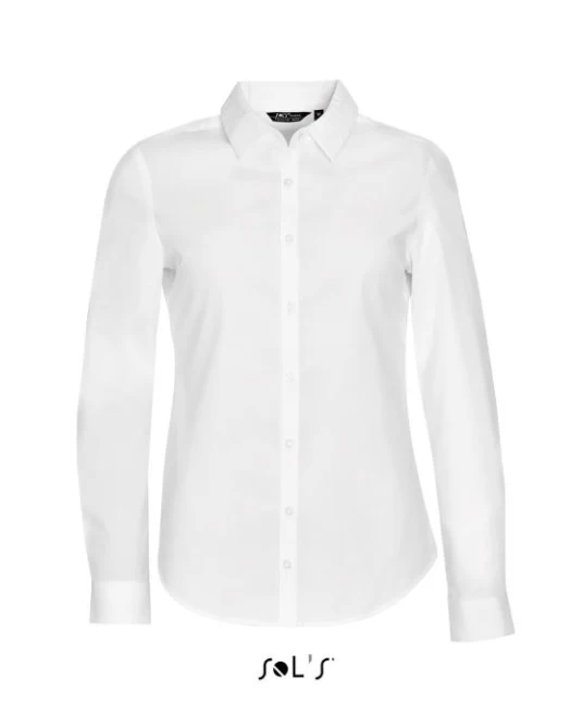 Camasa femei cu maneca lunga, model slim fit si guler apretat, Alb Camasa femei cu maneca lunga, model slim fit si guler apretat, Alb