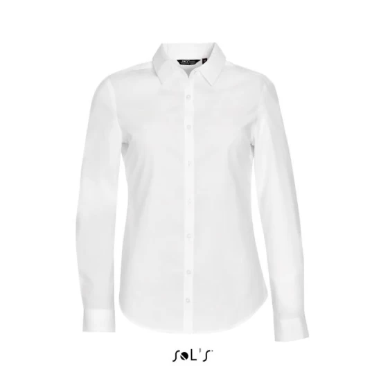 Camasa femei cu maneca lunga, model slim fit si guler apretat, Alb Camasa femei cu maneca lunga, model slim fit si guler apretat, Alb