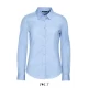 Camasa femei cu maneca lunga, model slim fit si guler apretat, Albastru deschis Camasa femei cu maneca lunga, model slim fit si guler apretat, Albastru deschis