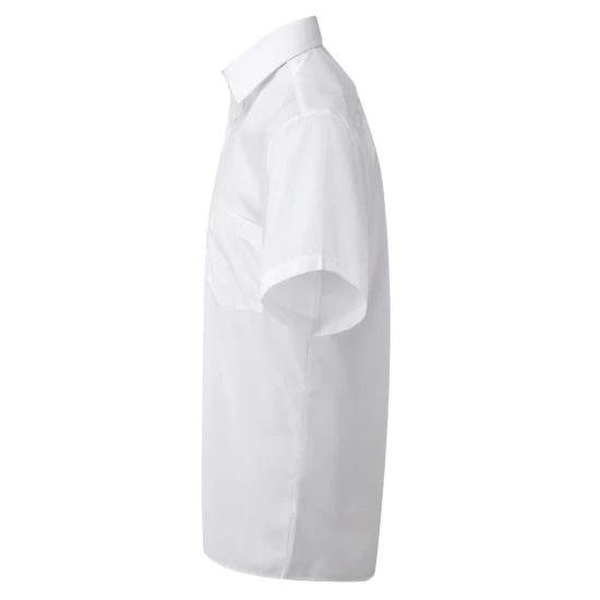Camasa cu maneca scurta de barbati, croi ajustat, 105 g/mp, Alb Camasa cu maneca scurta de barbati, croi ajustat, 105 g/mp, Alb