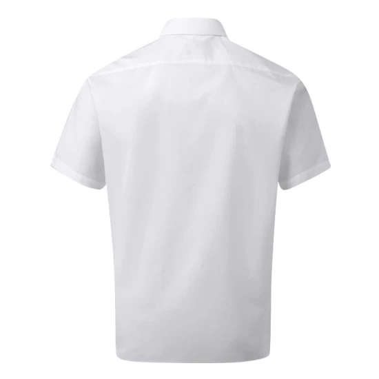 Camasa cu maneca scurta de barbati, croi ajustat, 105 g/mp, Alb Camasa cu maneca scurta de barbati, croi ajustat, 105 g/mp, Alb
