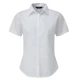 Camasa cu maneca scurta de femei, slim fit, 105 g/mp, Alb Camasa cu maneca scurta de femei, slim fit, 105 g/mp, Alb