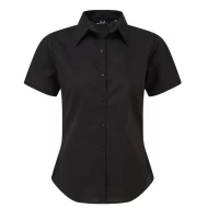 Camasa cu maneca scurta de femei, slim fit, 105 g/mp, Negru