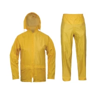 Costum de ploaie compus din pantaloni si jacheta, galben