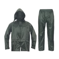 Costum de ploaie compus din pantaloni si jacheta, verde
