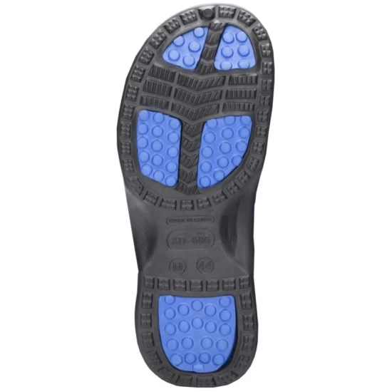 Saboti PVC, talpa antialunecare, negru-albastru Saboti PVC, talpa antialunecare, negru-albastru
