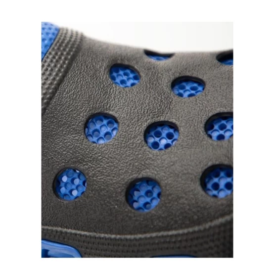Saboti PVC, talpa antialunecare, negru-albastru Saboti PVC, talpa antialunecare, negru-albastru