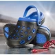Saboti PVC, talpa antialunecare, negru-albastru Saboti PVC, talpa antialunecare, negru-albastru