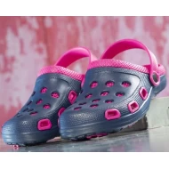 Saboti PVC, talpa antialunecare, gri-roz