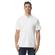 Tricou polo bumbac, Gildan 177g/m2, Alb