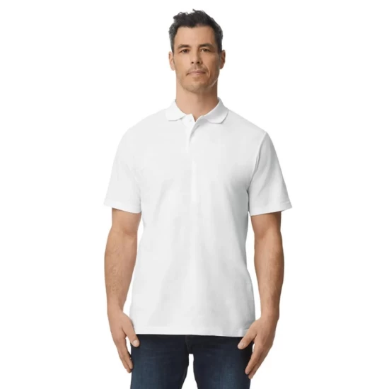 Tricou polo bumbac, Gildan 177g/m2, Alb Tricou polo bumbac, Gildan 177g/m2, Alb
