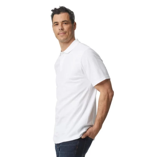 Tricou polo bumbac, Gildan 177g/m2, Alb Tricou polo bumbac, Gildan 177g/m2, Alb
