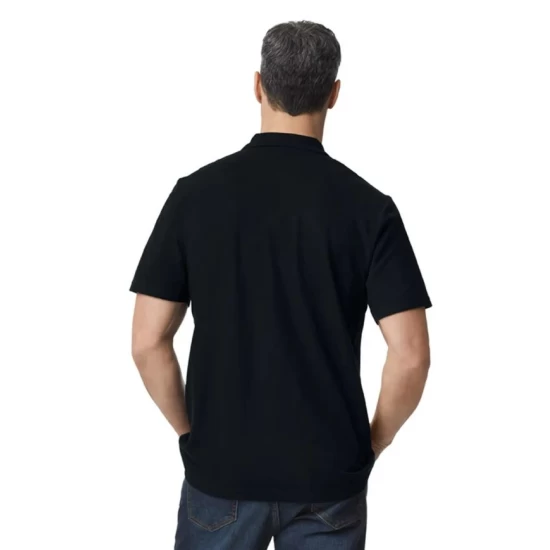 Tricou polo bumbac, Gildan 177g/m2, Negru Tricou polo bumbac, Gildan 177g/m2, Negru