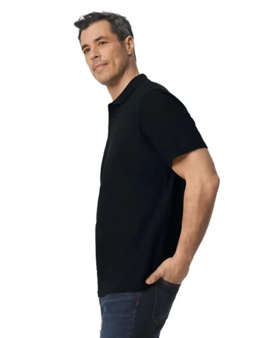 Tricou polo bumbac, Gildan 177g/m2, Negru