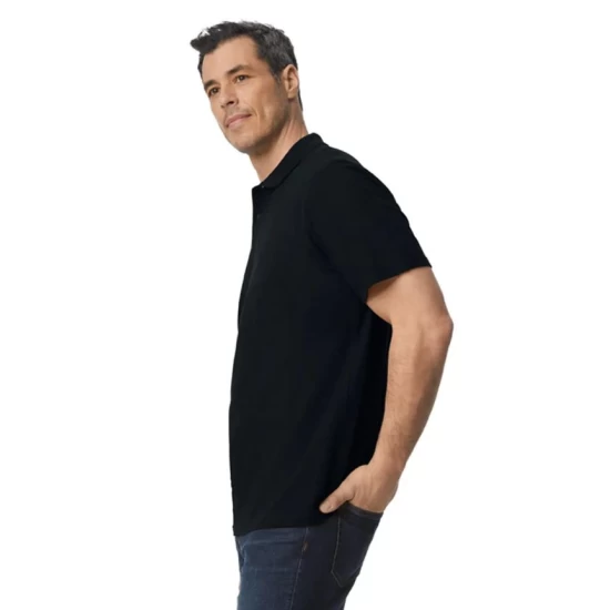 Tricou polo bumbac, Gildan 177g/m2, Negru Tricou polo bumbac, Gildan 177g/m2, Negru