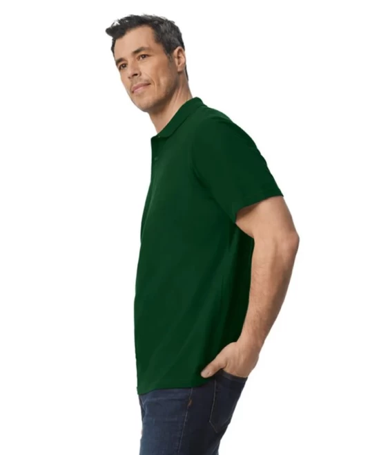 Tricou polo bumbac, Gildan 177g/m2, Verde inchis