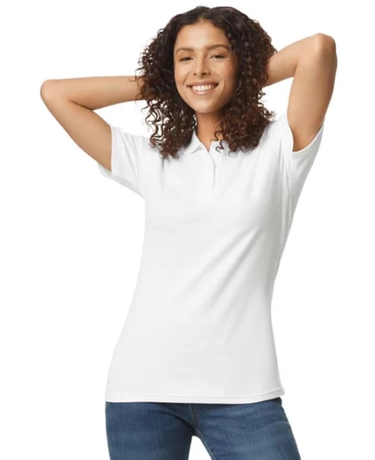 Tricou polo  femei,  Gildan 177g/mp, Alb