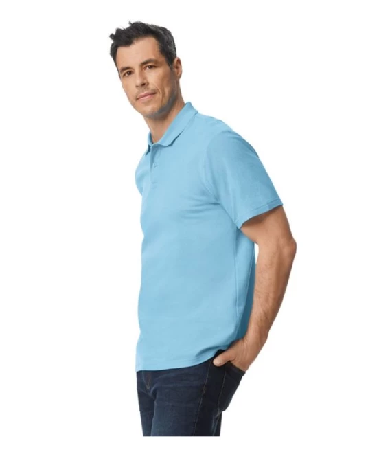 Tricou polo bumbac, Gildan 177g/m2, Albastru deschis