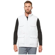 Vesta de lucru vatuita alba din tercot, cu buzunare multiple-industria alimentara