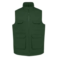 Vesta de lucru vatuita verde din tercot, cu buzunare multiple Vesta de lucru vatuita verde din tercot, cu buzunare multiple