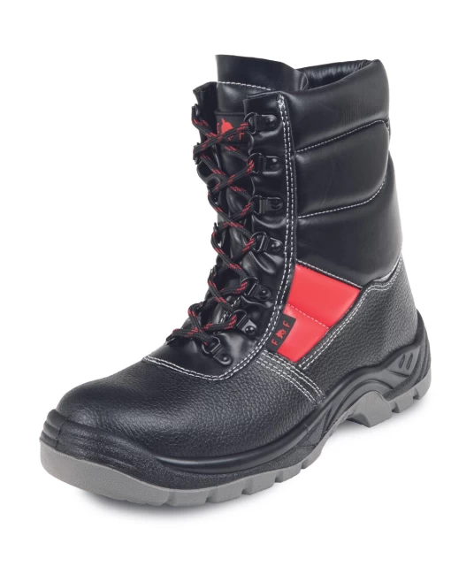 Bocanci inalti S3, negru cu rosu