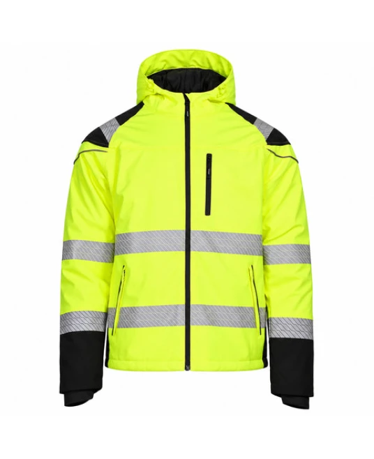 Jacheta softshell de iarna HiVis, galben-negru