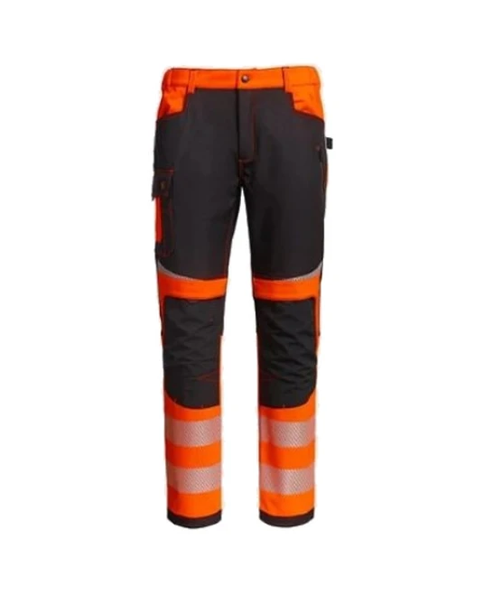 Pantaloni softshell HiVis hidrofug, portocaliu-negru