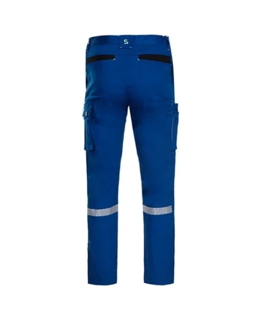 Pantaloni de lucru stretch bumbac si elastan, 270g/m2, albastru-negru