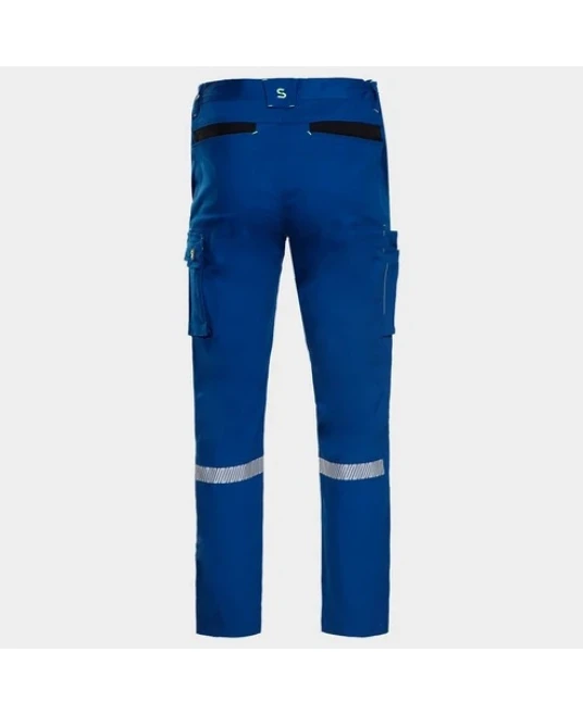 Pantaloni de lucru bumbac si elastan, 270g/m2, albastru-negru