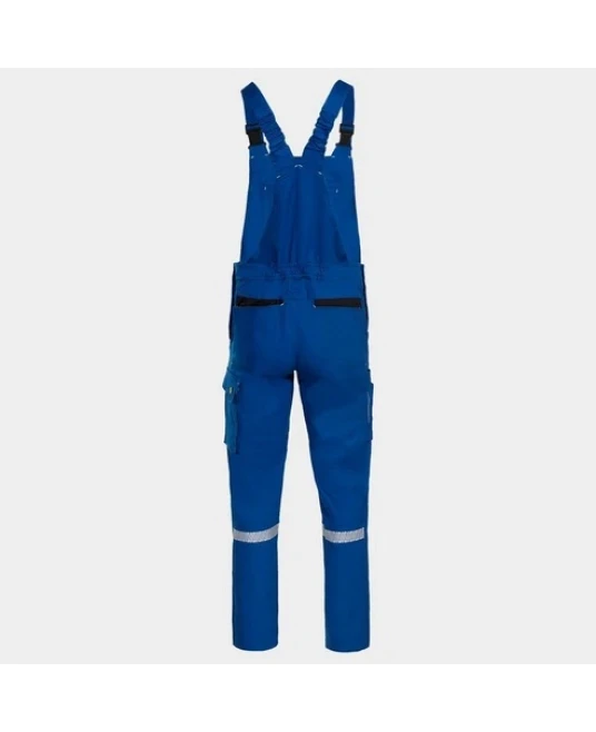 Salopeta cu pieptar bumbac si elastan, 270g/m2, albastru-negru